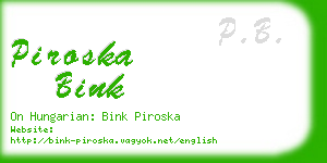 piroska bink business card